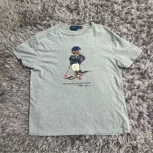 Ralph Lauren Gray Polo Bear Skiing T-Shirt